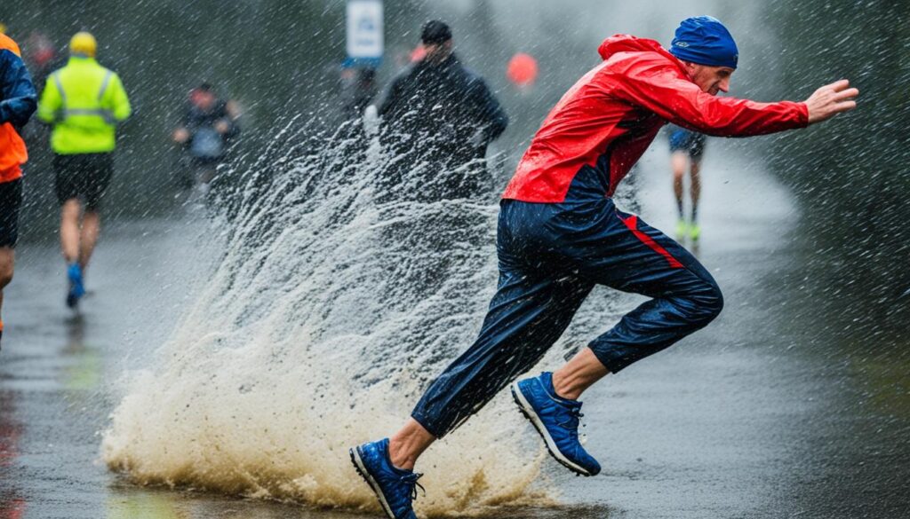 maintaining a stable stride in wet weather